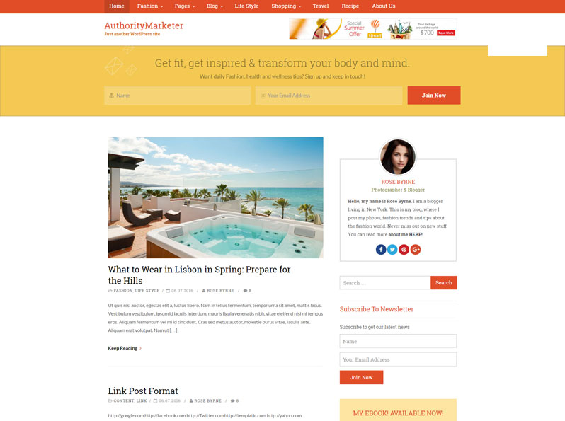 Free Magazine WordPress Theme