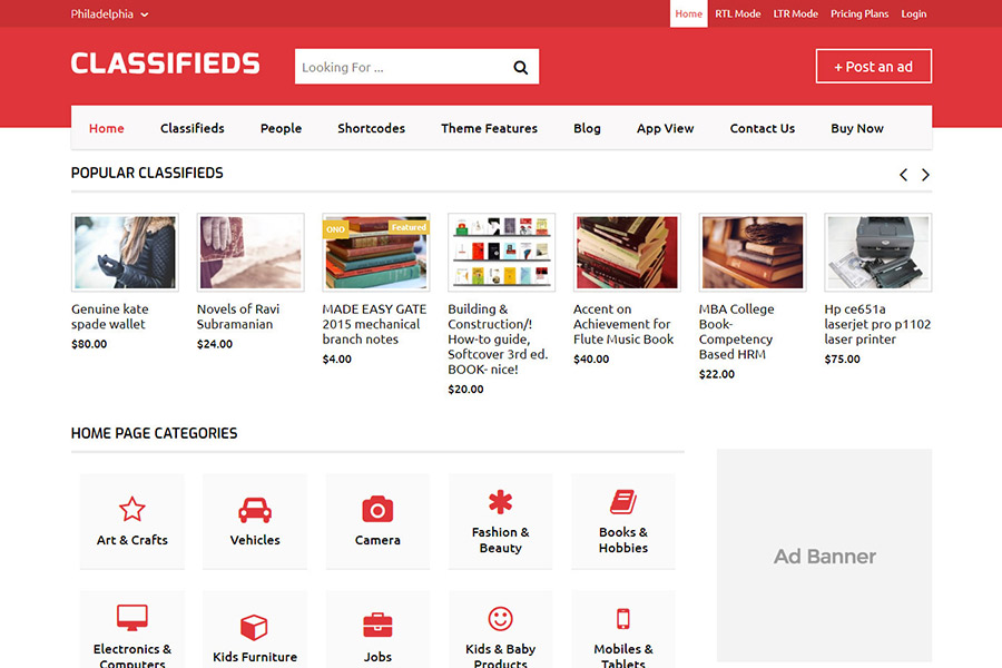 WordPress classified directory theme