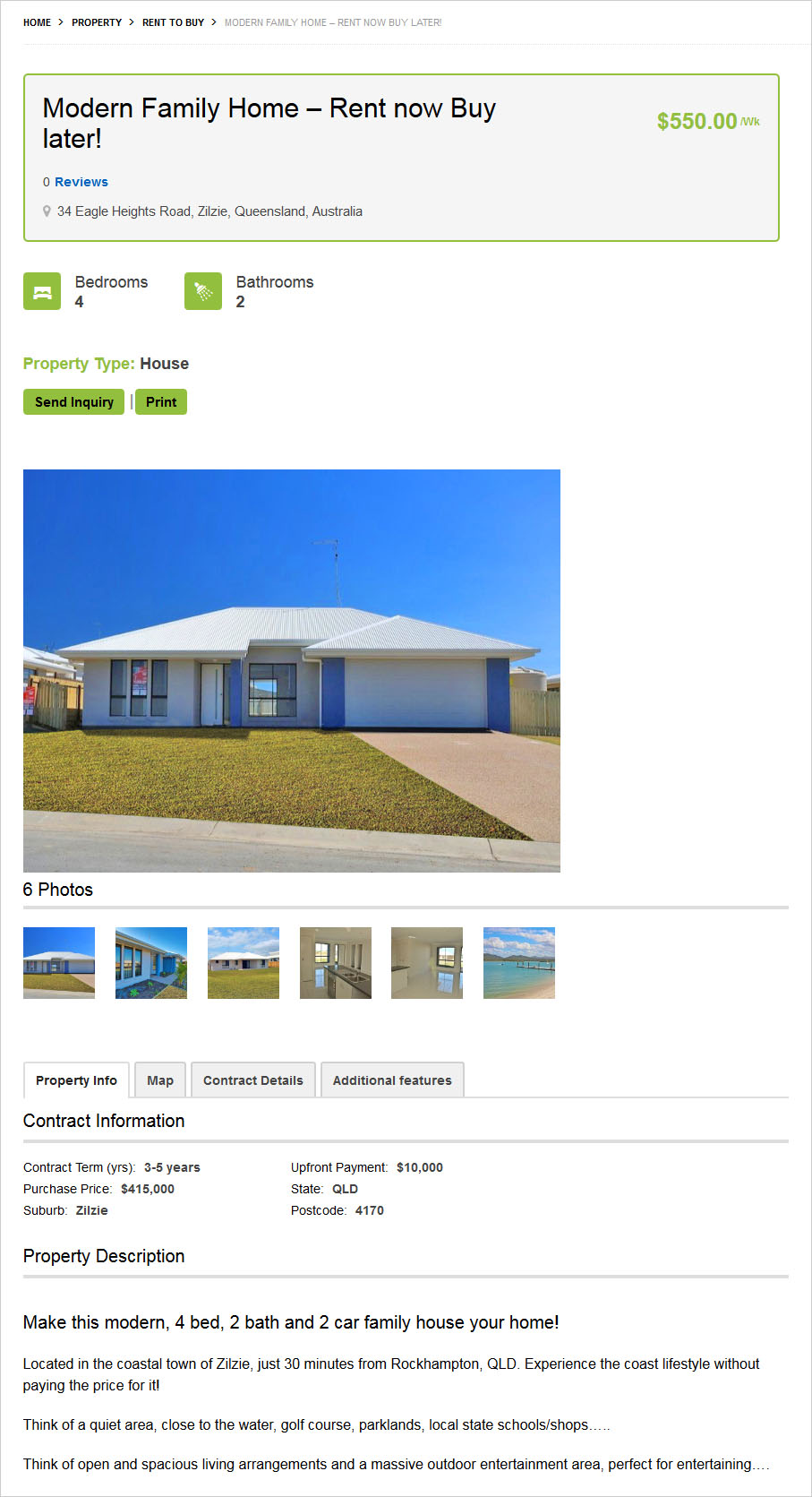 Real Estate Template Detail Page