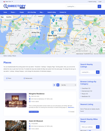Directory Ultra Theme - Listing Category List View