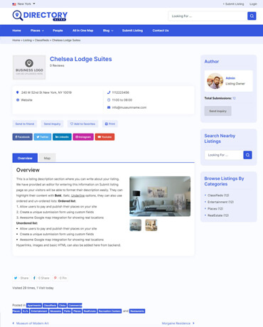 Directory Ultra Theme - Listing Details Page