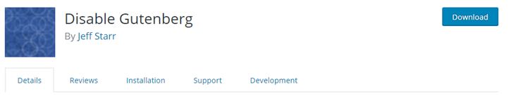 disable gutenberg plugin