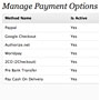 Payment Options