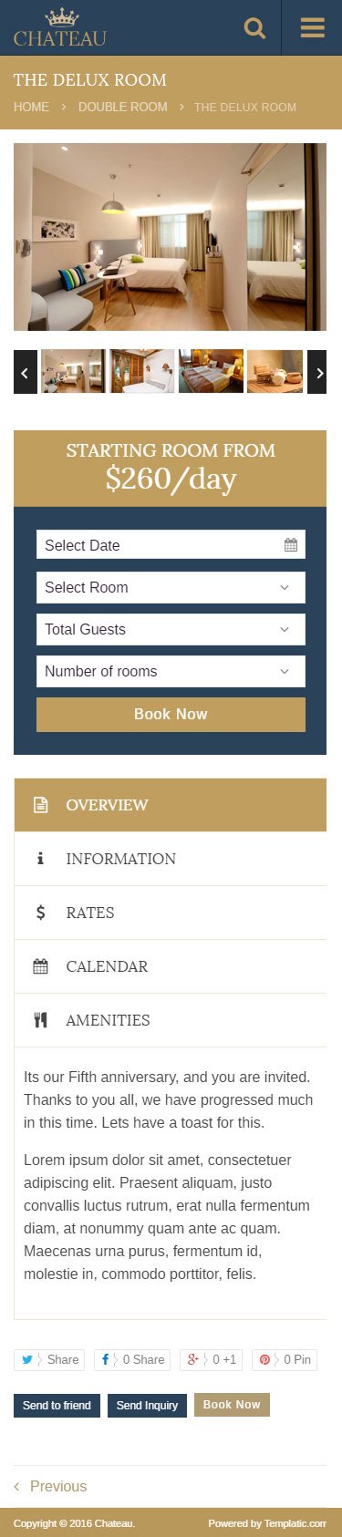 Chateau WordPress Booking Theme