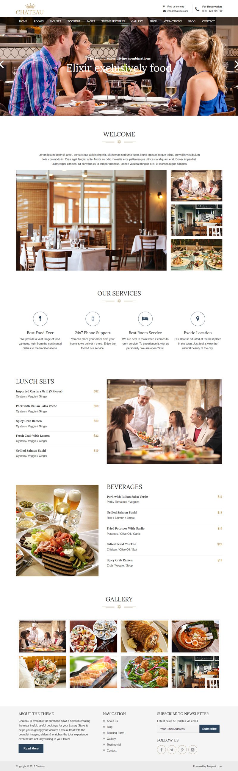 Chateau WordPress Booking Theme