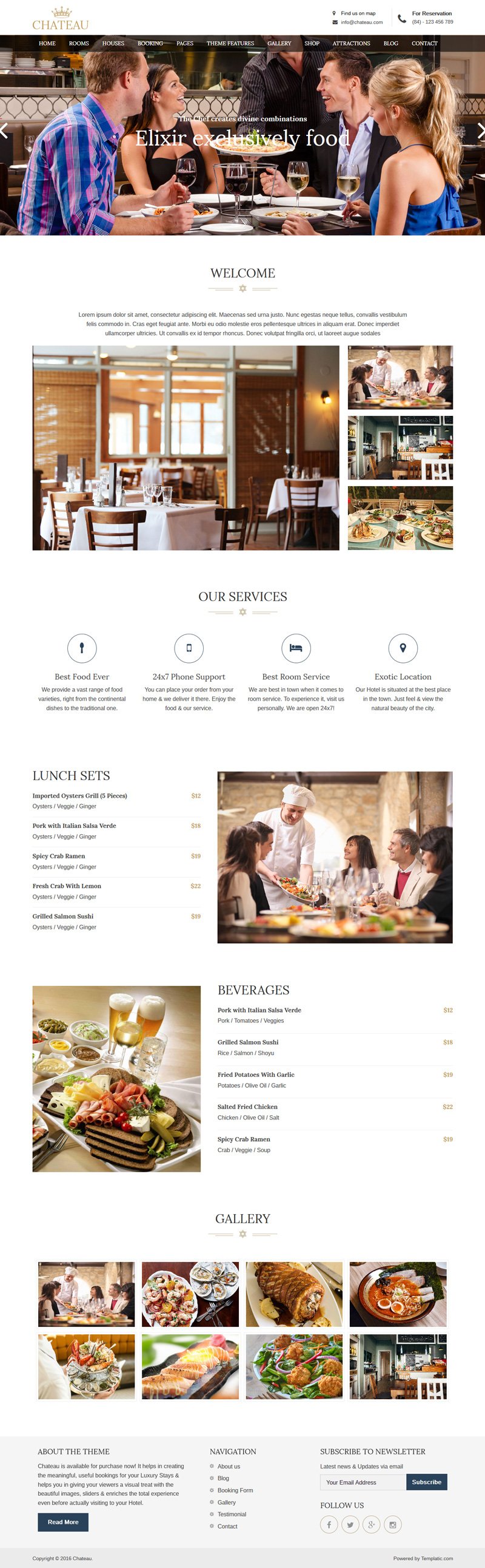 Chateau WordPress Booking Theme