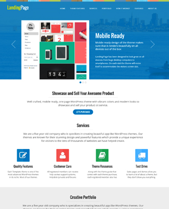 Landing page Business wordpress theme