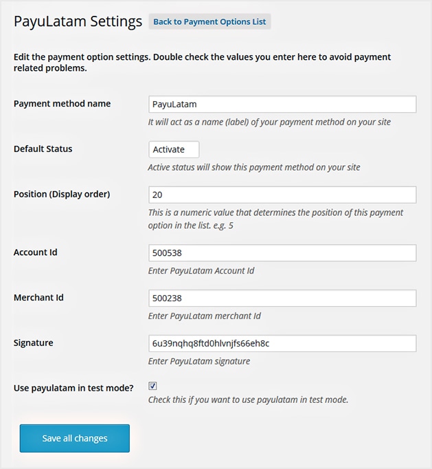 PayU Latam WordPress Plugin