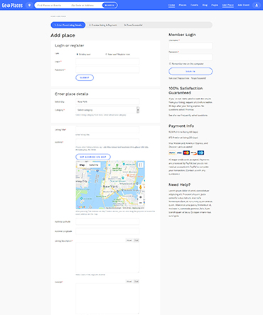 Geoplaces submit listing