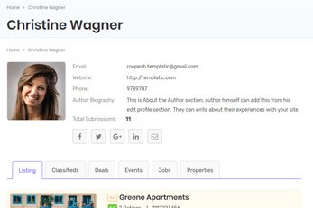 ListingPlus User Profile Page - ListingPlus Directory Template