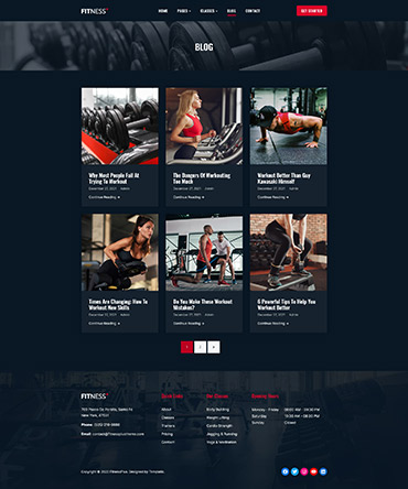 Fitness Theme Blog