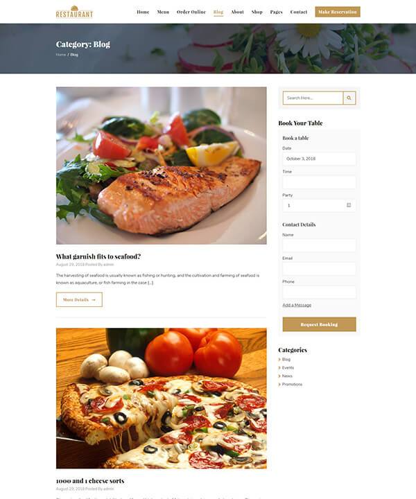 WordPress Restaurant Theme