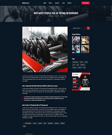 Fitness Theme Blog Post