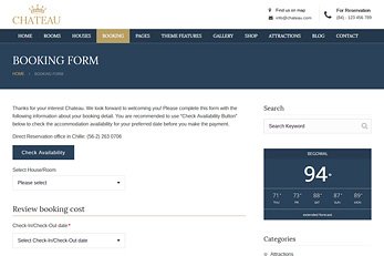 Chateau WordPress Booking Theme