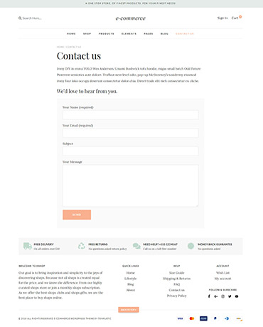 pre-designed contact form