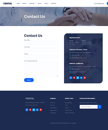 WP Dental Theme- Portfolio Page