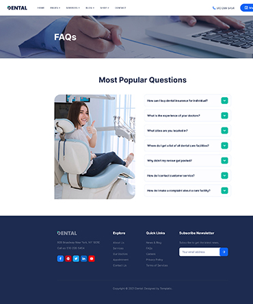 WordPress Dentists Theme - Single Service Page
