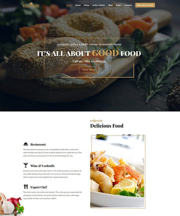 Restaurant WordPress Theme