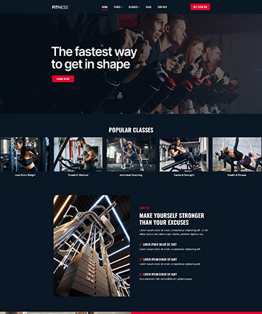 Fitness WP Theme Homepage