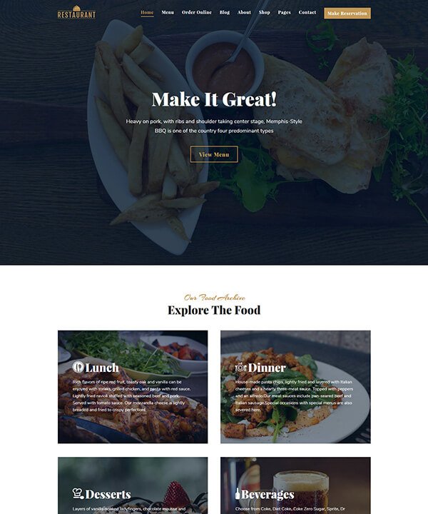 Restaurant WordPress Theme