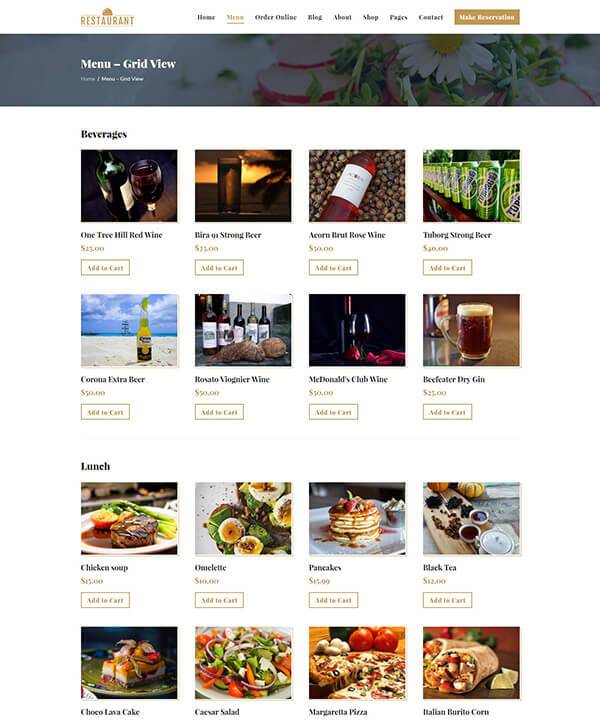 Restaurant WordPress Theme