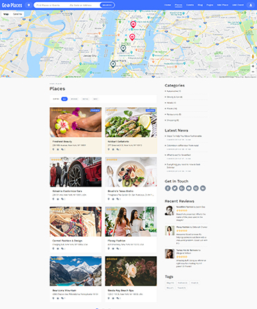 Geoplaces listings page