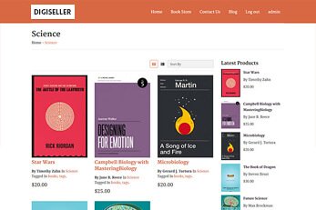Digital Products WordPress Theme Category Page Grid View