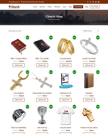 WooCommerce ready Church Theme