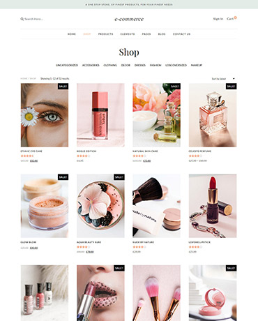 eCommerce website shop pages