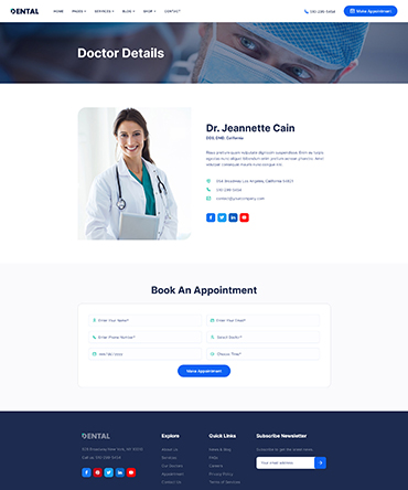 WordPress Dentists Theme Service page