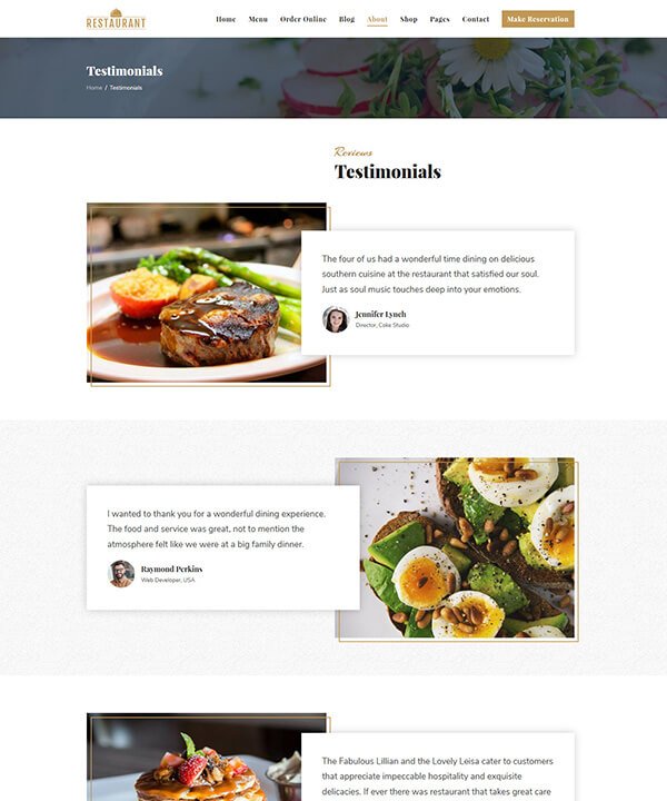 Restaurant WordPress Theme