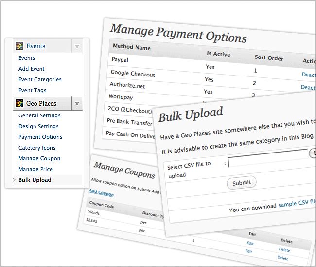 GeoPlaces Admin Options