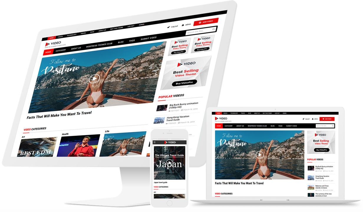 Video Theme - WordPress template for youtube clone website