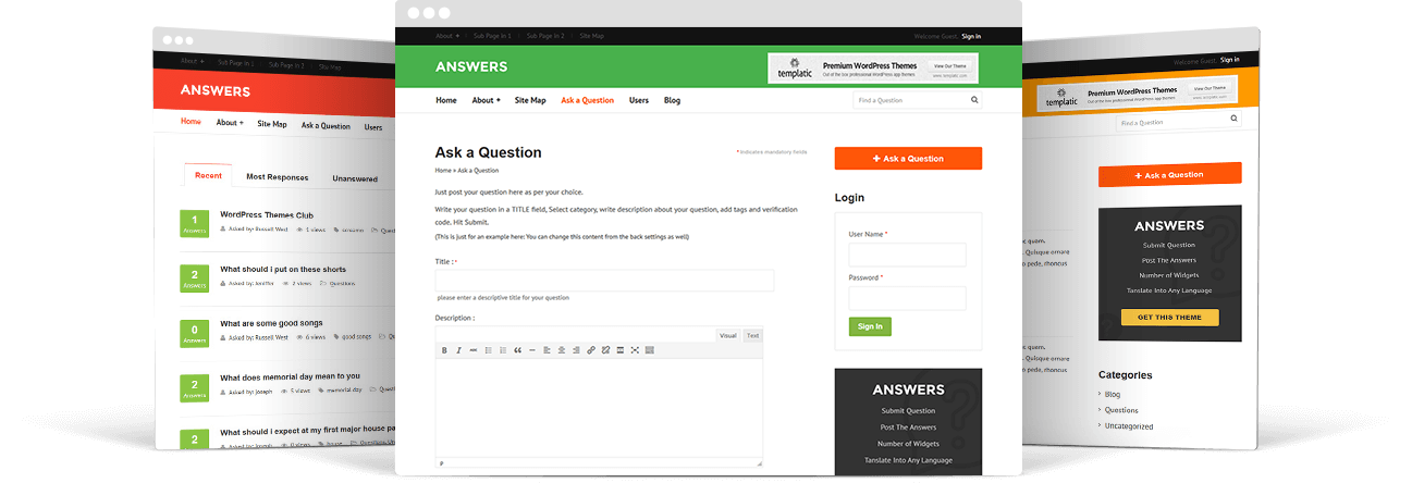 Customizable Question Answer WordPress Themes