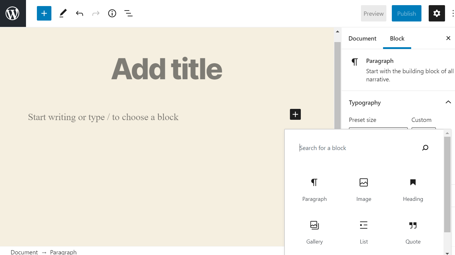 New block editor