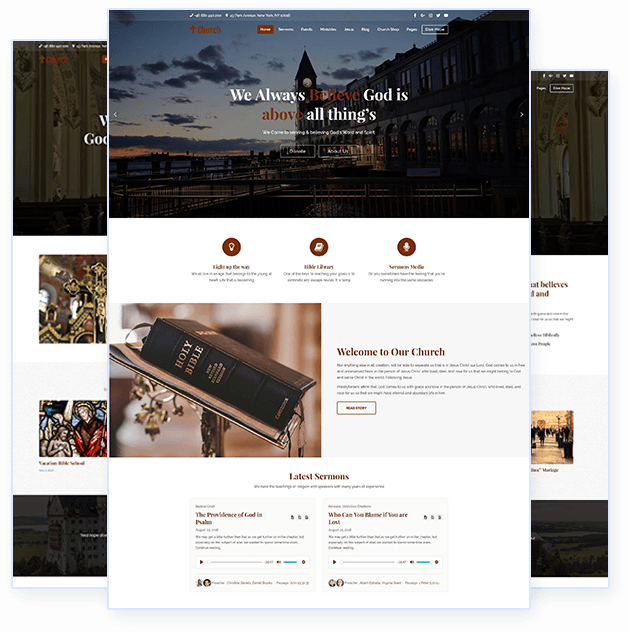 Create church website with WordPress