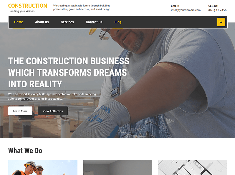 Construction WordPress Quick Edit Theme