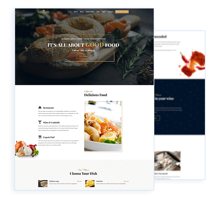 WordPress restaurant template