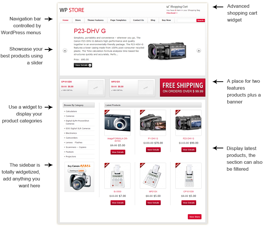 WP Store WordPress ecommerce themes