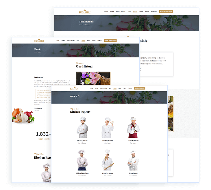 Ready to use restaurnat and menu pages