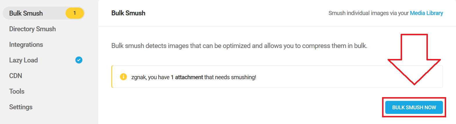 Smush-image compression plugin