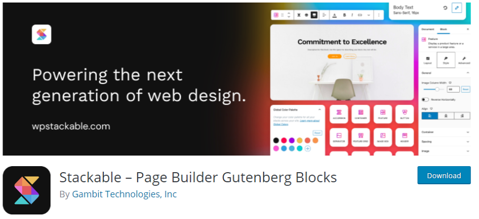 Gutenberg blocks from stackable