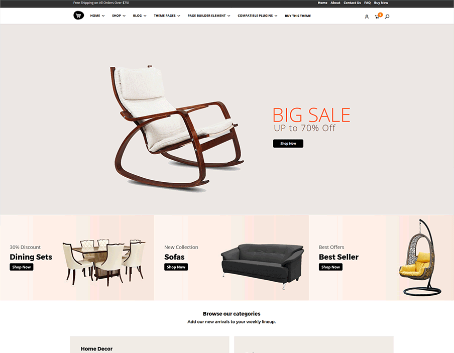 woocommerce homepage design 