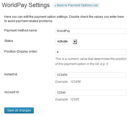 WorldPay WordPress Plugin, Tevolution Themes