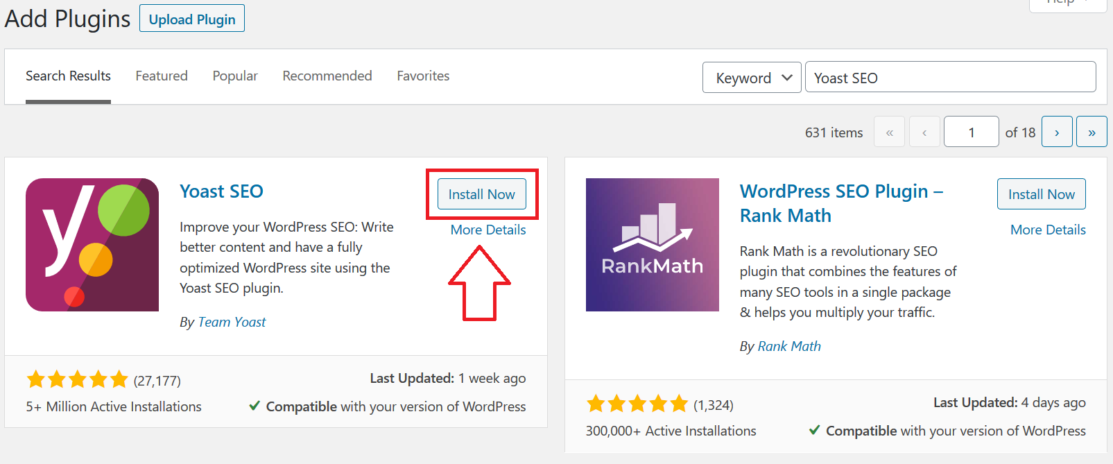 Installing the Yoast SEO plugin